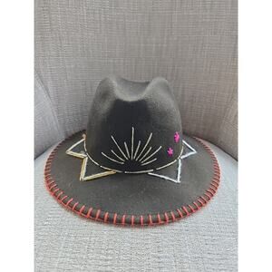 Custom Boho Embroidered Felt Wool Hat – Made In Italy – Size M